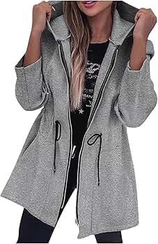 Amazon.com: Womens Zip Up Hoodies Open Front Drawstring Waist