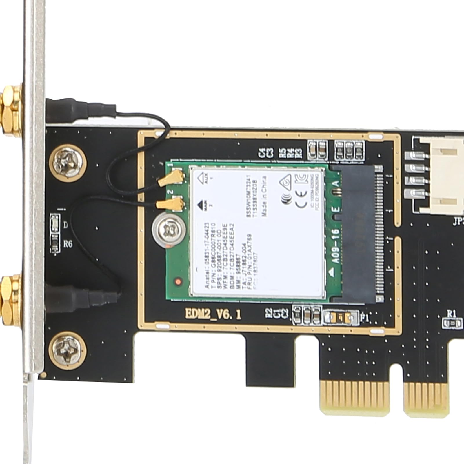 Jectse Carte Réseau Fil Double Bande, 1730 Mbps PCIe WiFi 6 9260NGW 5.0, avec Antenne 8DBi à Gain élevé, pour 10 OS