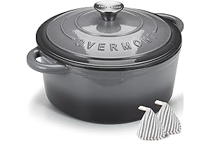 Overmont Dutch Oven Pot with Lid: The 7QT Iron Cookware You Need for Exceptional Meals!