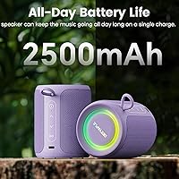 Vista 3 de Altavoz Bluetooth inalámbrico, IP67 impermeable y a prueba de polvo altavoz portátil con luces, sonido estéreo fuerte de 15 W, batería de 2500 mAh