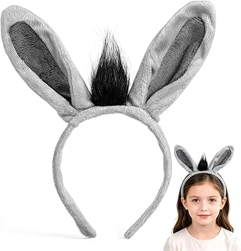 1Pcs Donkey Ears Headband Donkey Costume Hair Outfits Hair Bands for Halloween Christmas Festival Theme Party