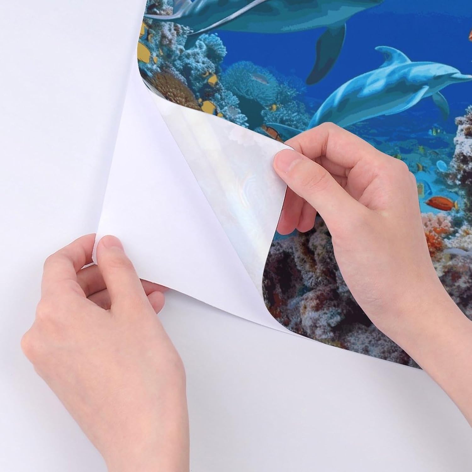 Cute Stickers Waterproof Funny Seabed Coral Fish Dolphins Stickers for Water Bottles Laptop Decor