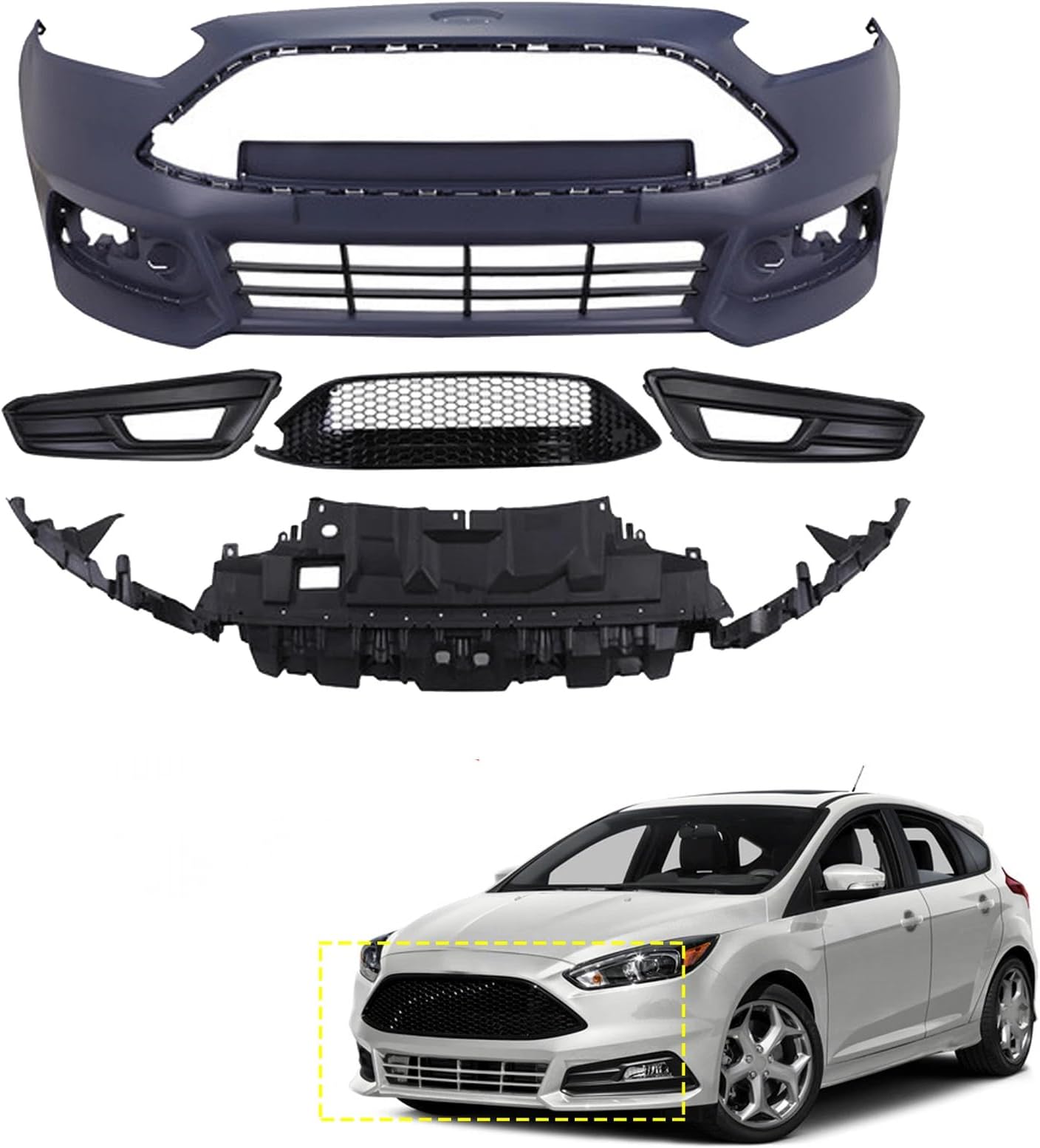Front Bumper cover for 2015-2018 Ford Focus st,bumper replacement
