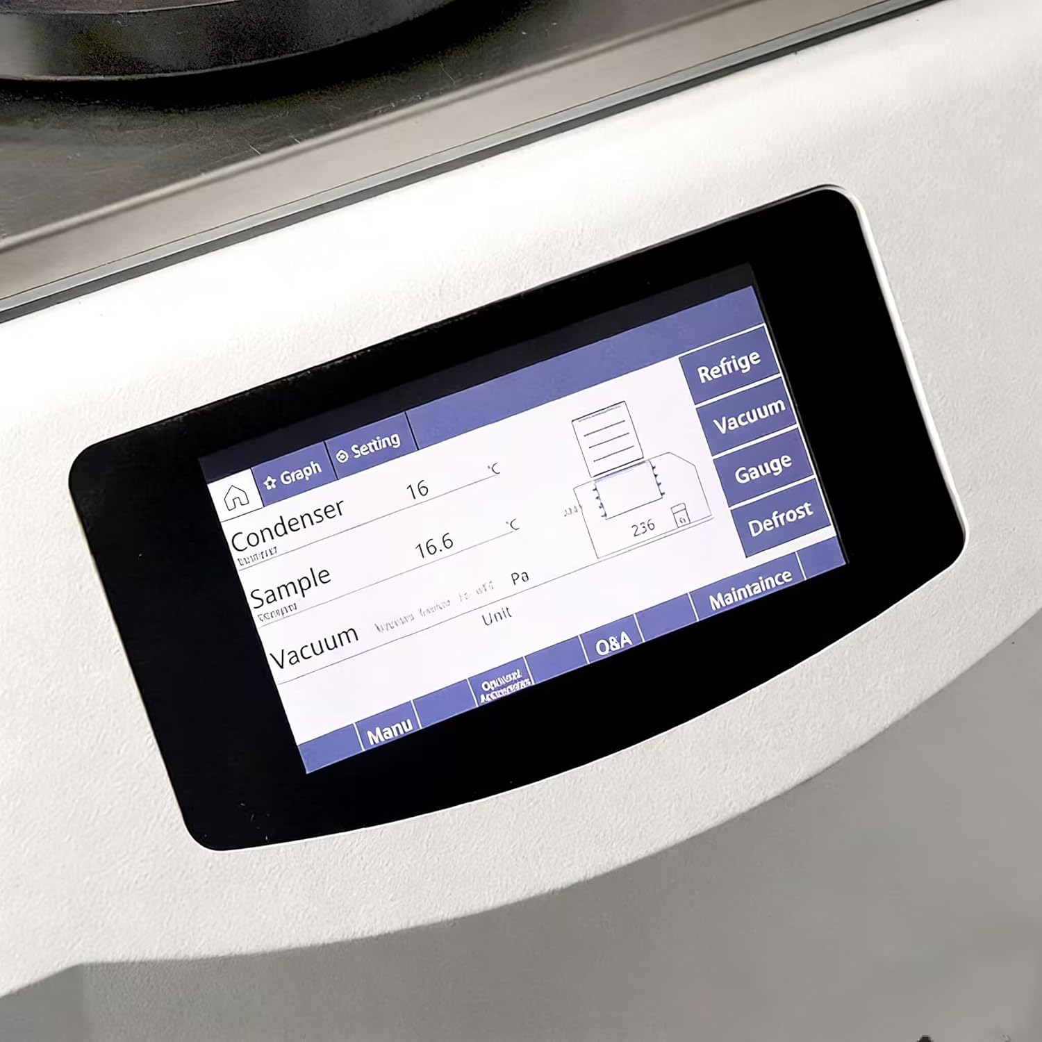 HNZXIB 1.5L Lab Desktop Freeze Dryer, -60 ℃ Vacuum Lyophilizer Machine with Vacuum Pump for Laboratory Biological Research