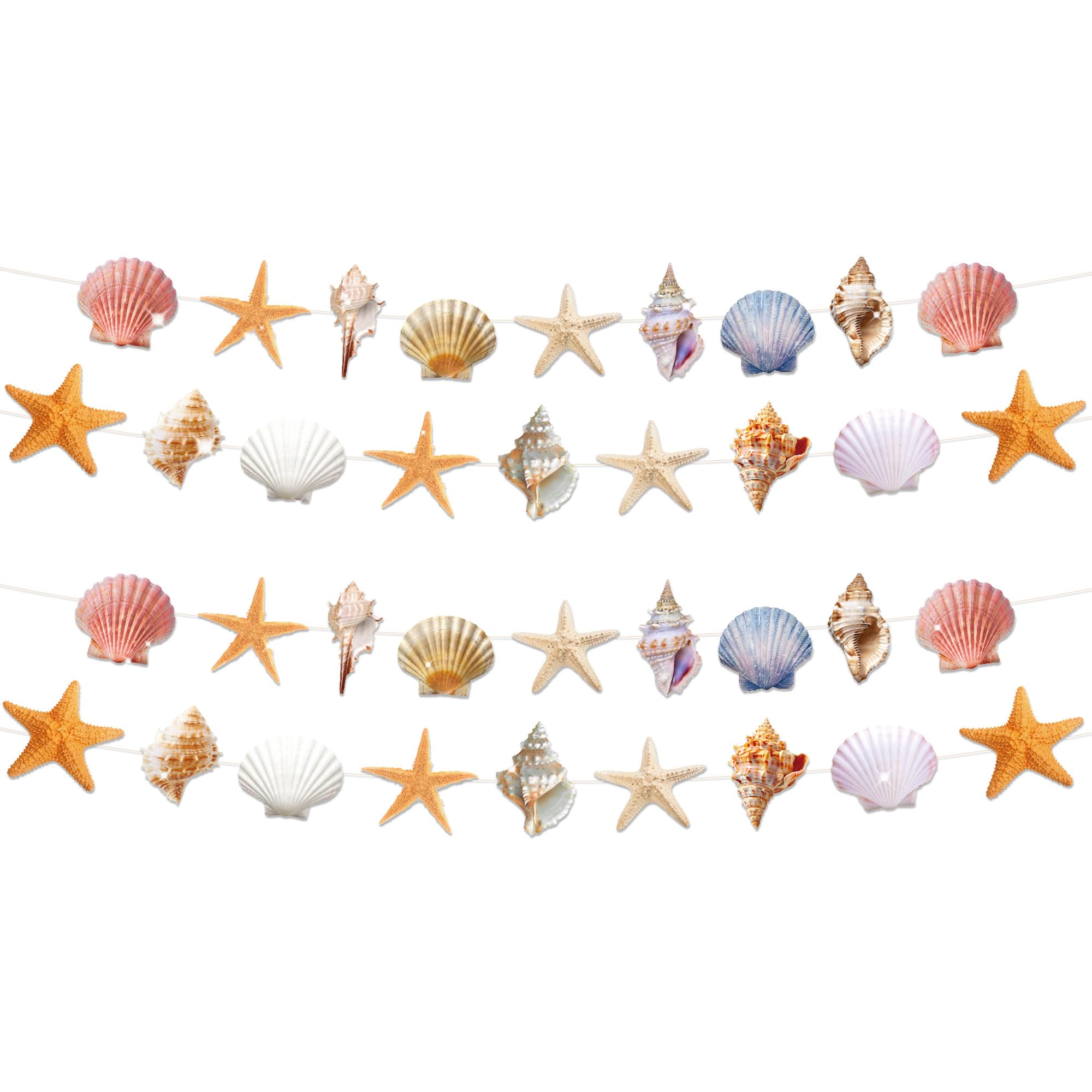 Guirlande blanche en coquillages et perles de prestige pour décoration d'exception