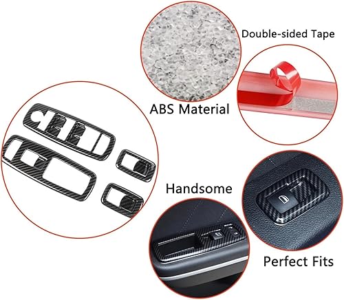 Miniatura 3 de Accesorios para automóvil, botón de elevación de ventana de automóvil, decoración para Dodge Charger & Durango 2011-2020carneros 2010-2017,