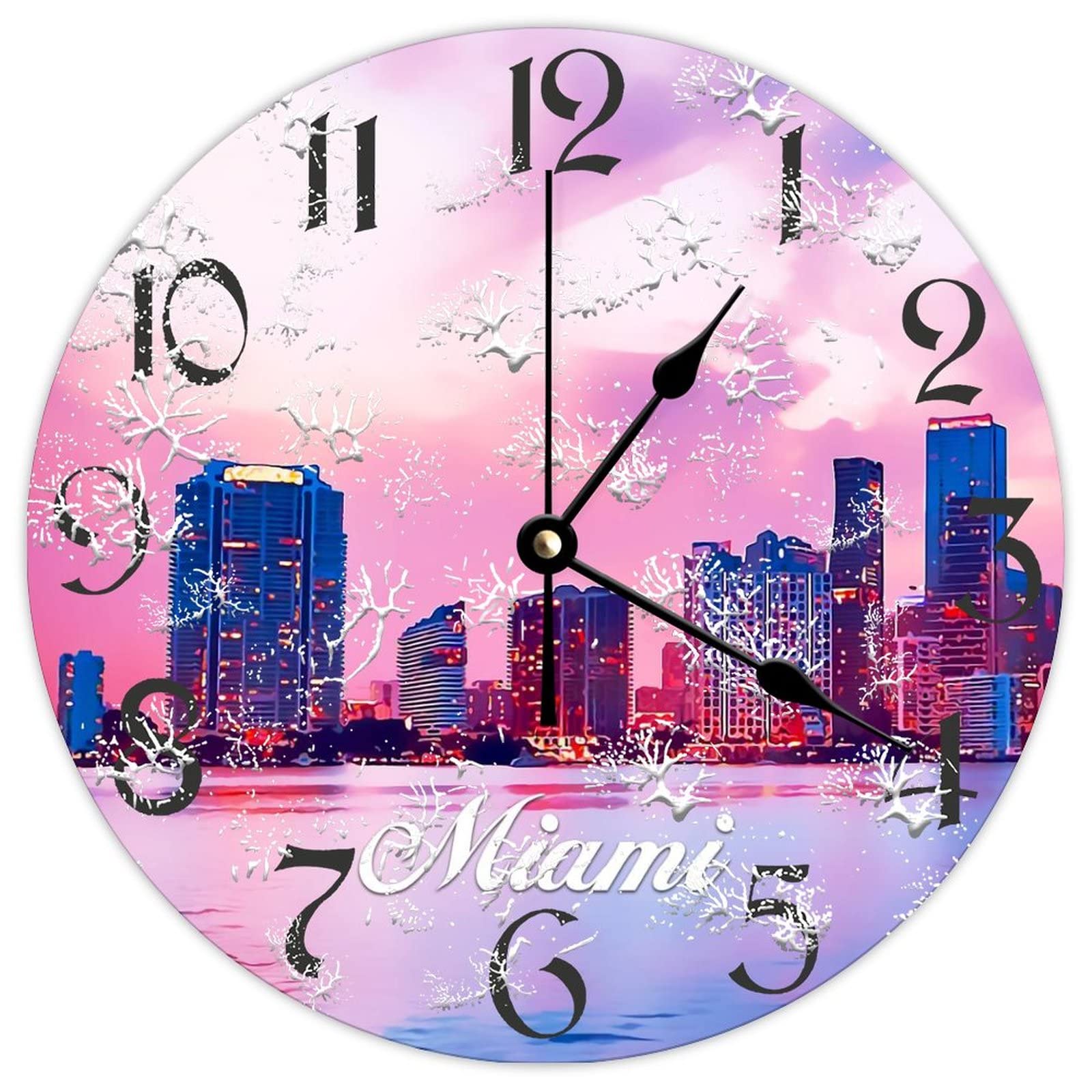 Horloge silencieuse en bois Miami pour chambre sans tic-tac