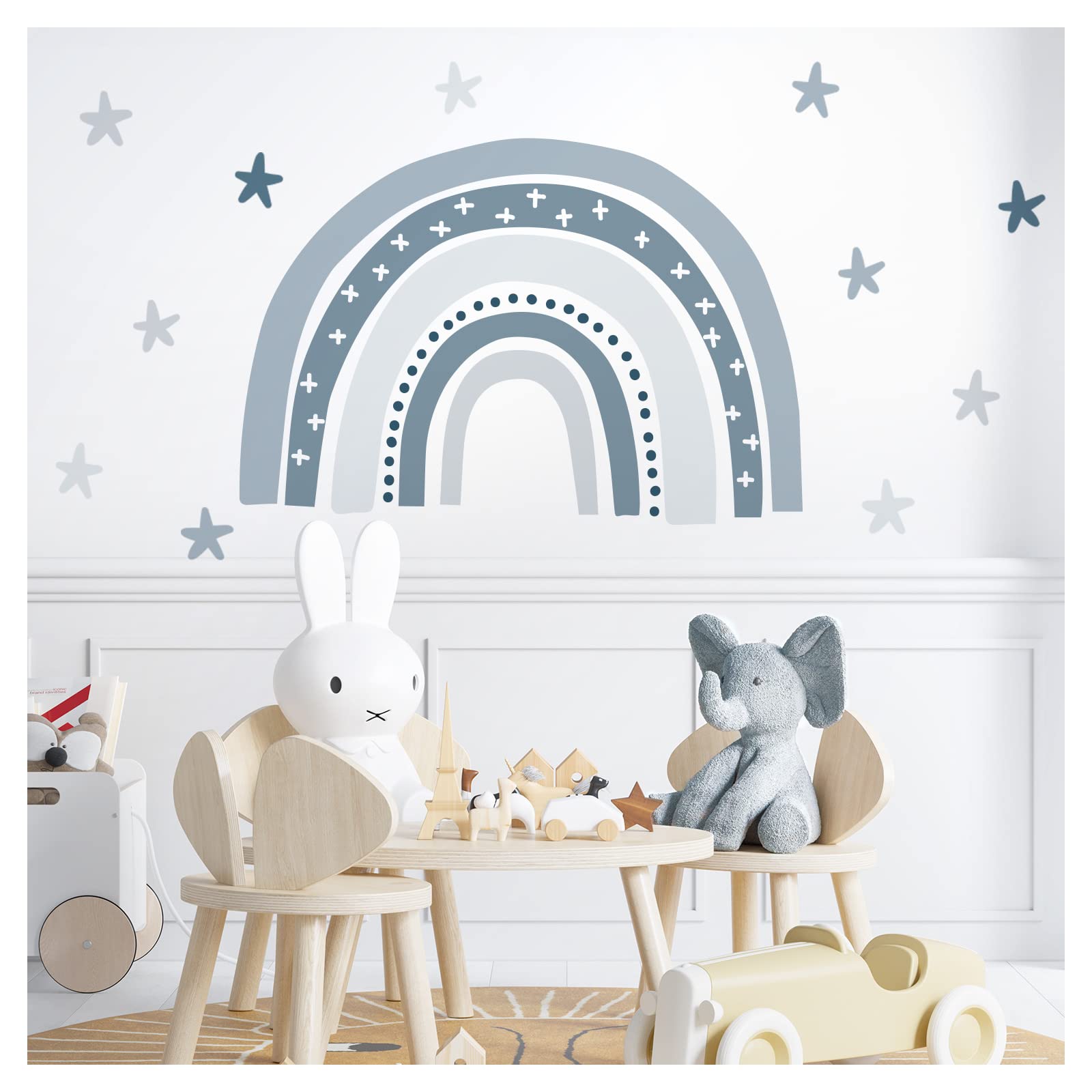 Little Deco Wandtattoo Regenbogen Mit Sternen – 120 X 80 Cm, Selbstklebend, Für Kinderzimmer