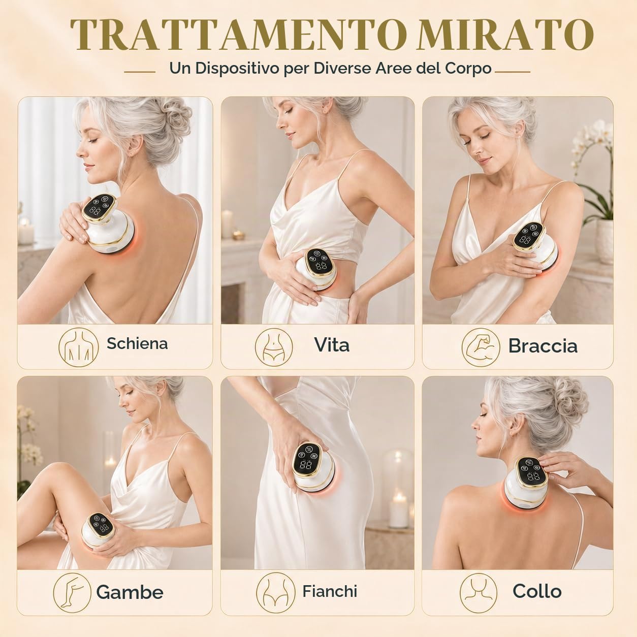 Massaggiatore Anticellulite 4 In 1 Per Tutto Il Corpo, Gua Sha Vuoto Calore | Massaggiatore Anticellulite Elettrico Senza Fili Con 9 Livelli Di Calore E Aspirazione Per Rassodare La Pelle E Tutto IlCorpo