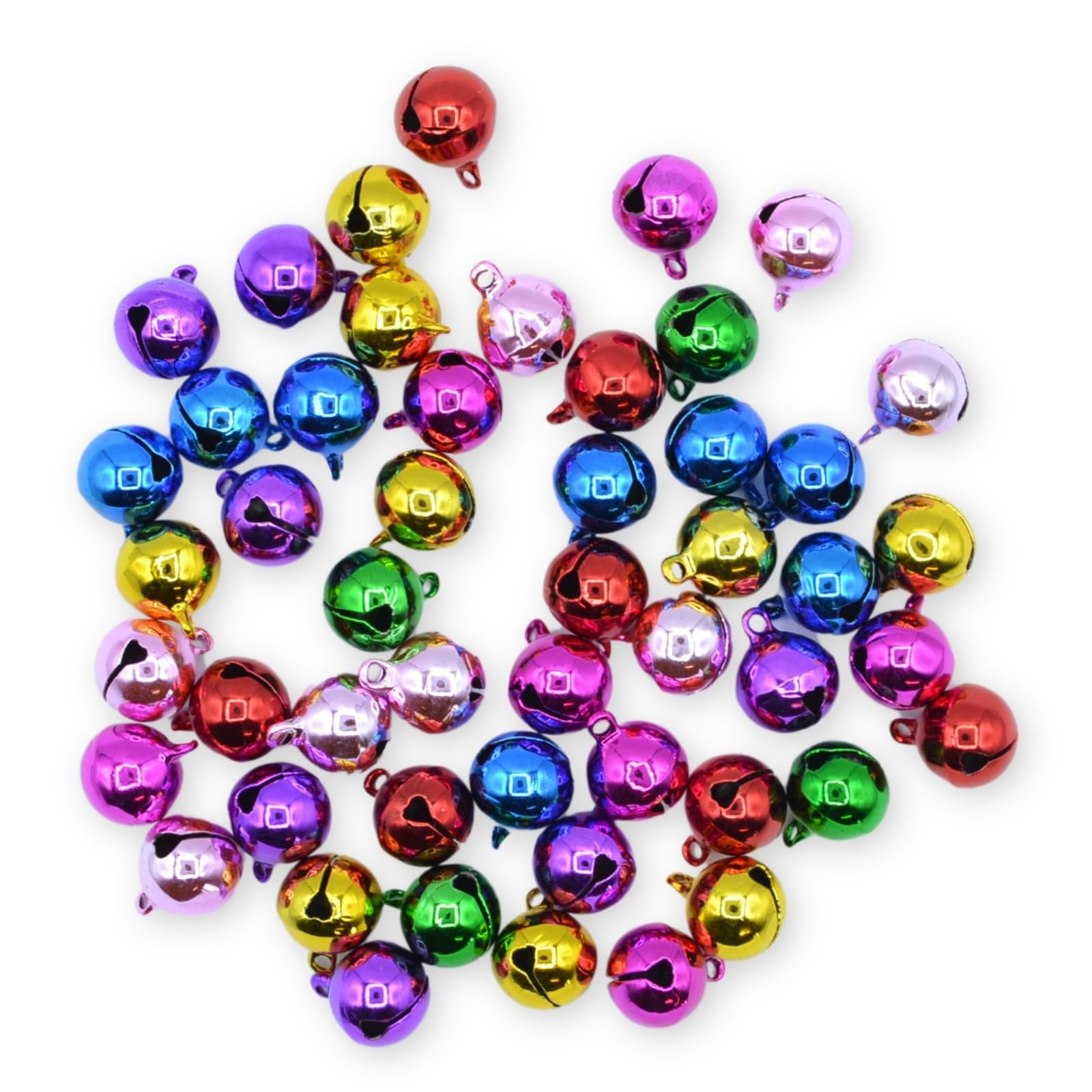 celloexpress 16mm Brights Mix Jingle Bells - Mini Christmas Craft DIY Festive Decorations Gift Wrap (Pack of 25)