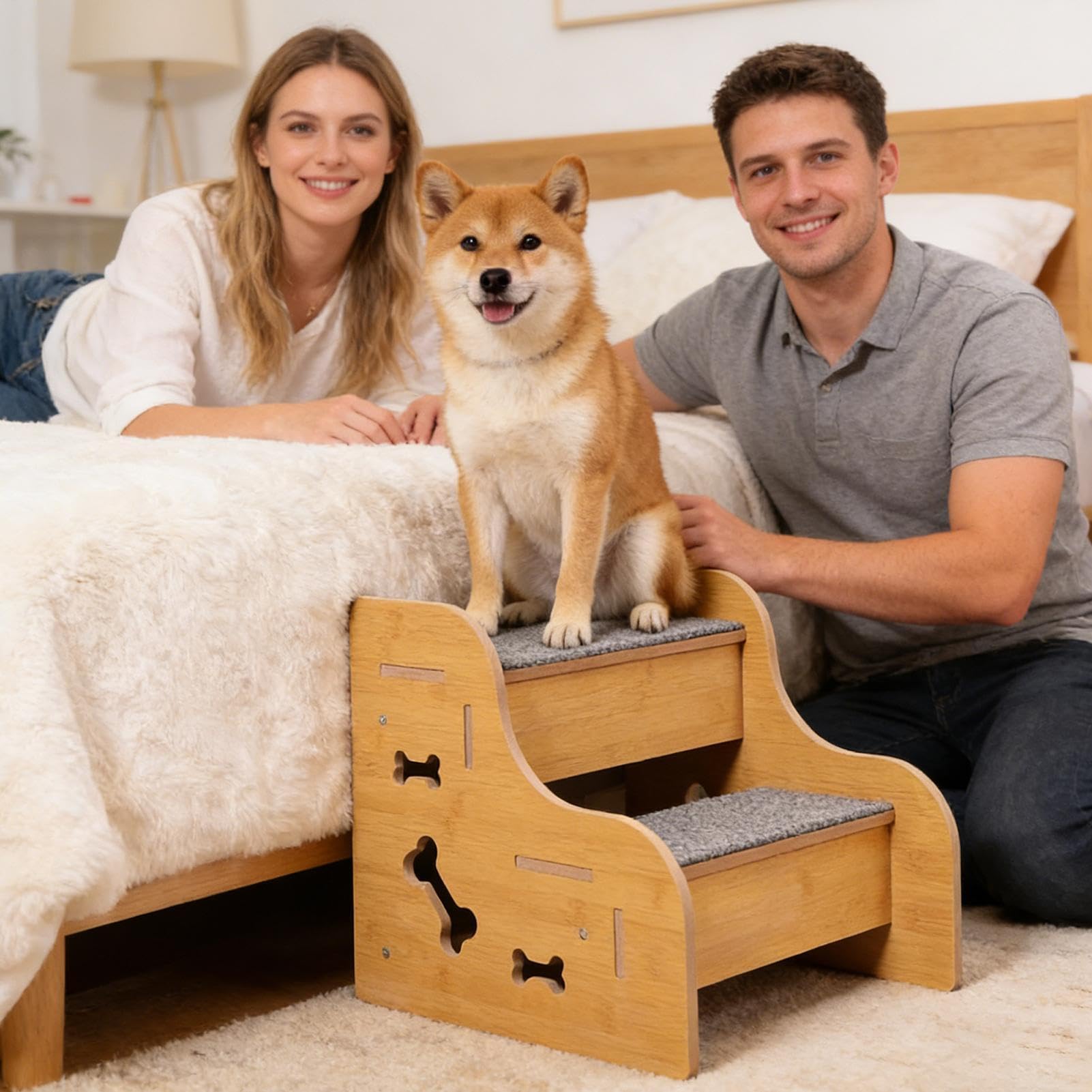 Escalones para Cama de Perro Rampa de Escalada para Cachorros | Pasos para sofá para perros para Interior de Apartamento, Dormitorio, Salón, Sofá, Autocaravana, Muebles y Ventana