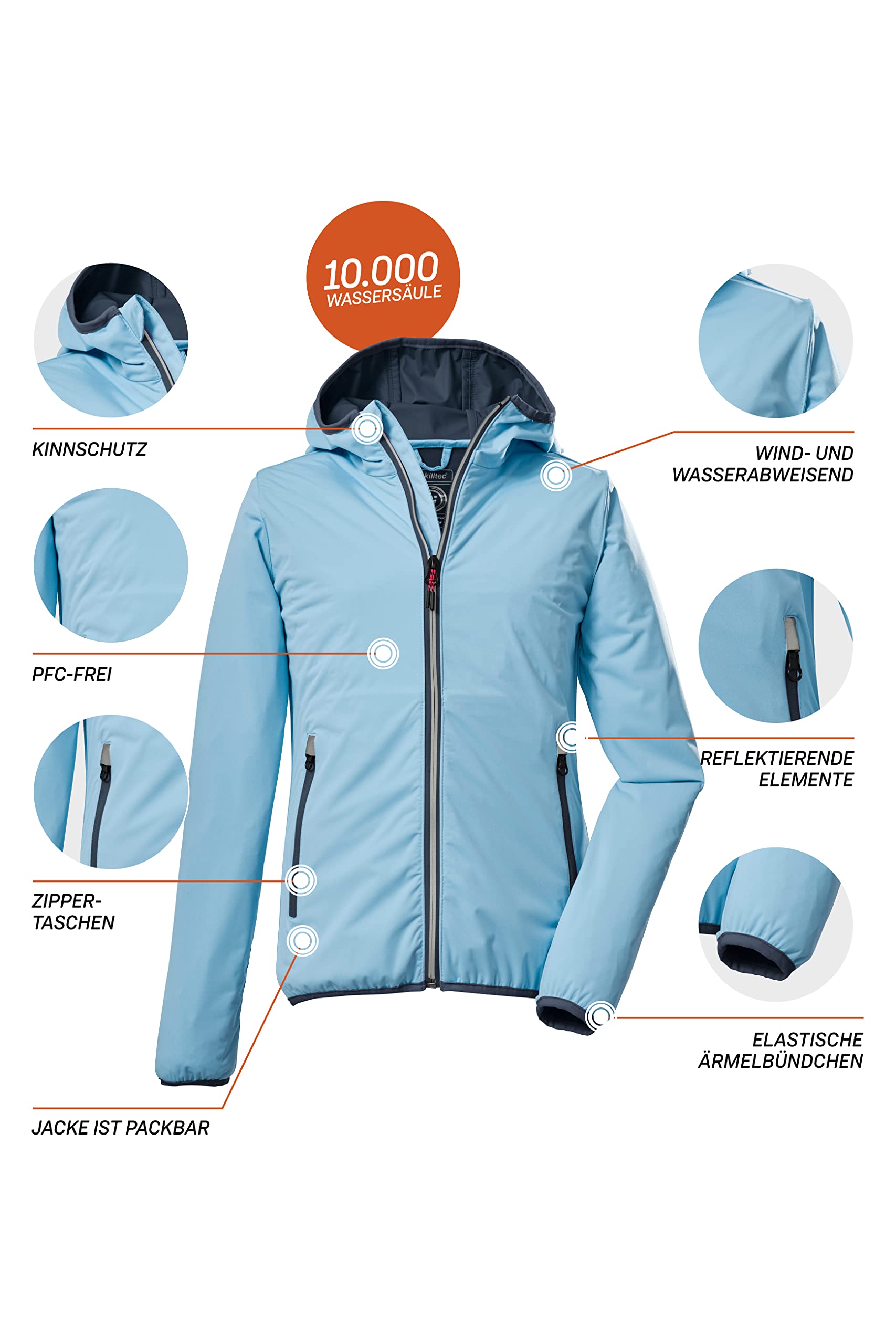Killtec Mädchen Kos 229 Grls Jckt 2-Lagen-Funktionsjacke/Outdoorjacke mit Kapuze, packbar