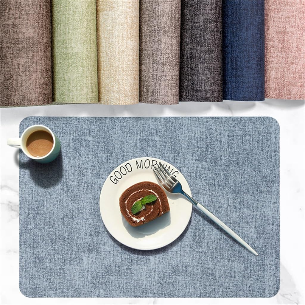 Easy to Clean Placemat Ins Wind Western Food Placemat Table Mat PVC Insulated Placemat(Gray)