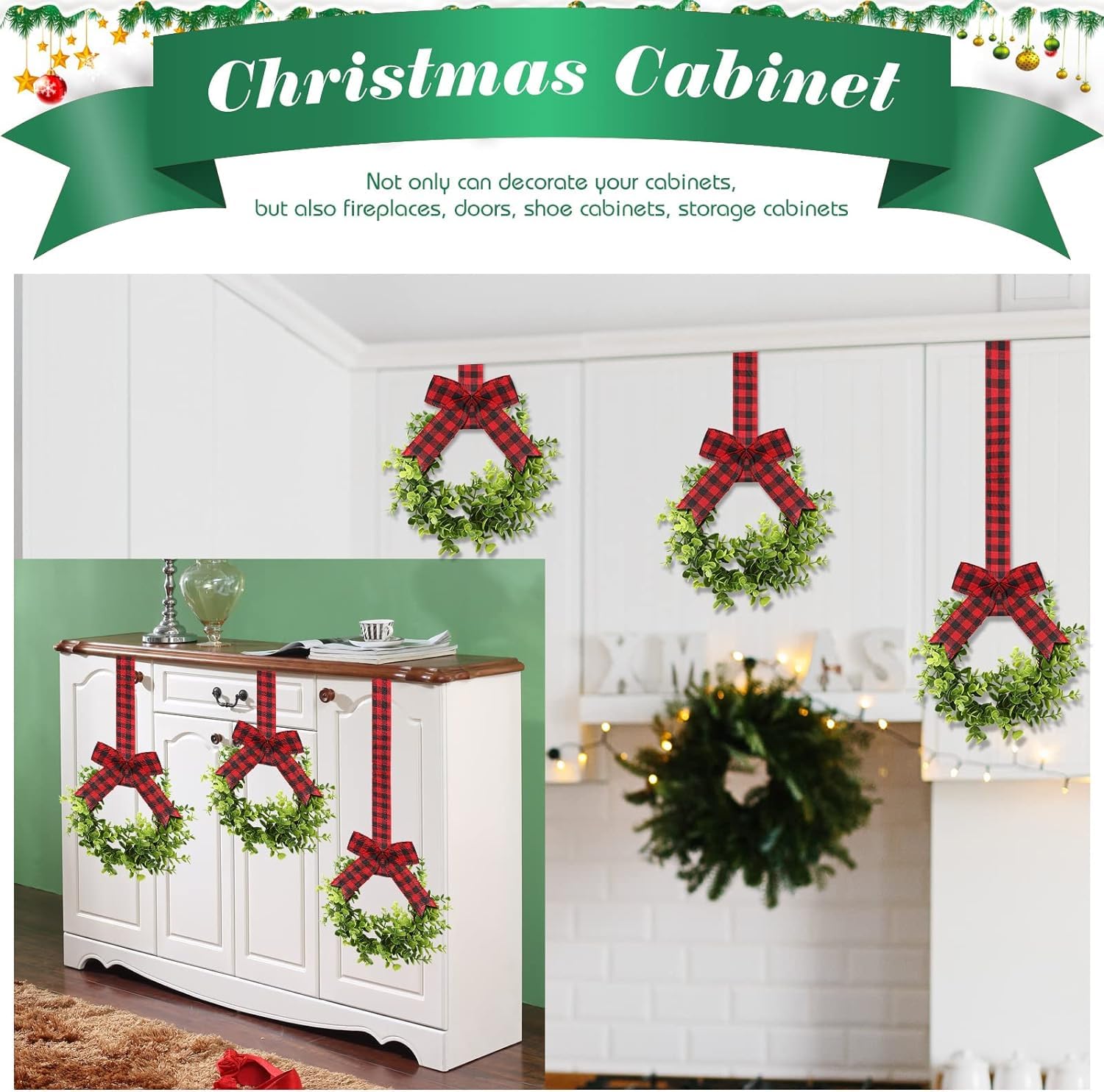 Ghirlande Natalizie Bosso Finto 22cm - Decorazioni Natale Armadietti Porte - Foto 1