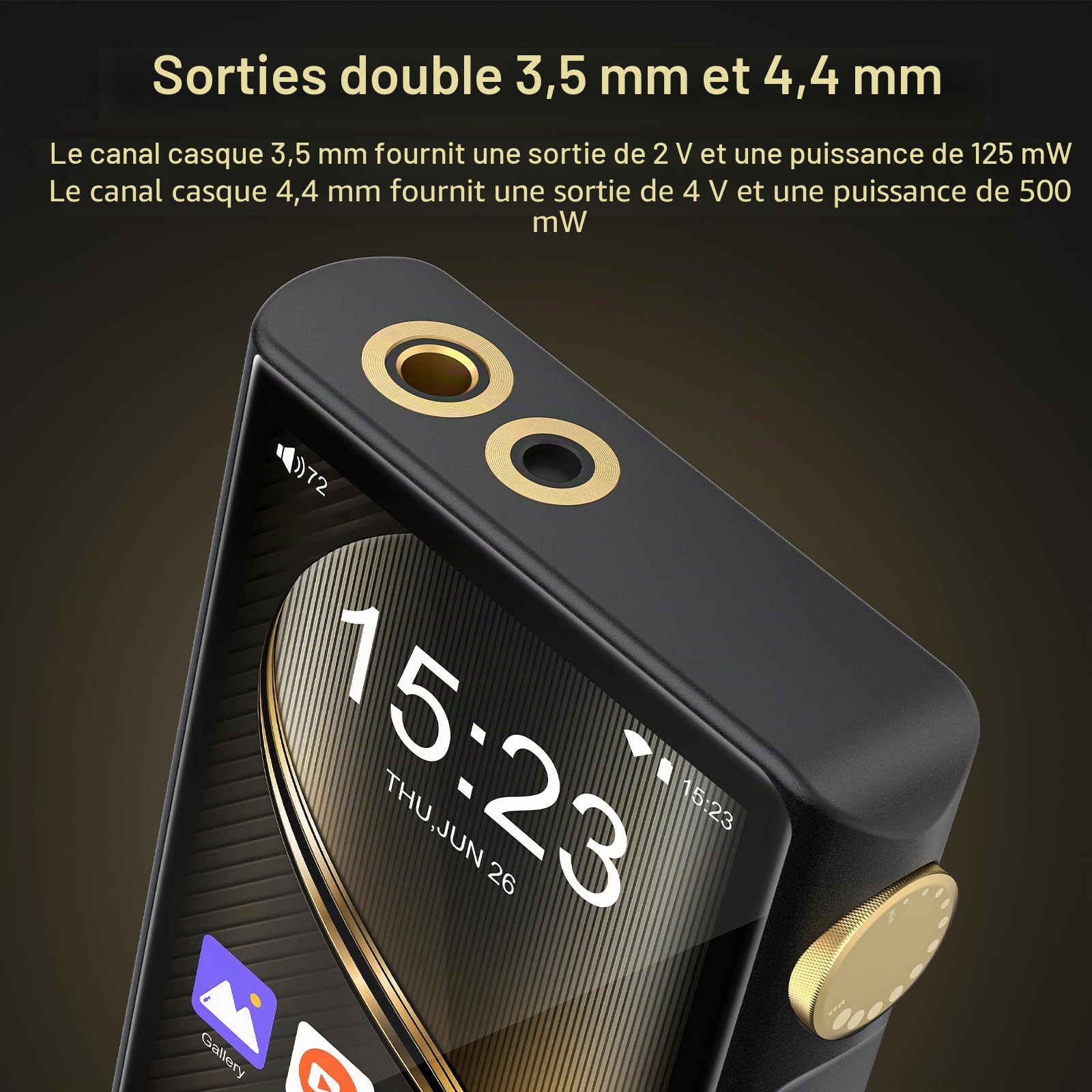 Lecteur MP3 HiFi avec Bluetooth et WiFi, Lecteur de Musique Haute résolution ZAQE Android 12, DAC DSD sans Perte Flac, Équipé d'une Carte mémoire de 64 Go, Prend en Charge jusqu'à 512 Go