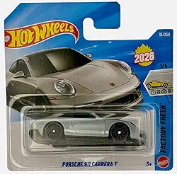 Hot Wheels Porsche 911 Carrera T [Cinza] Factory Fresh 1/5, 15/250 Novo para 2026! Veículo de brinquedo fundido em escala 1:64