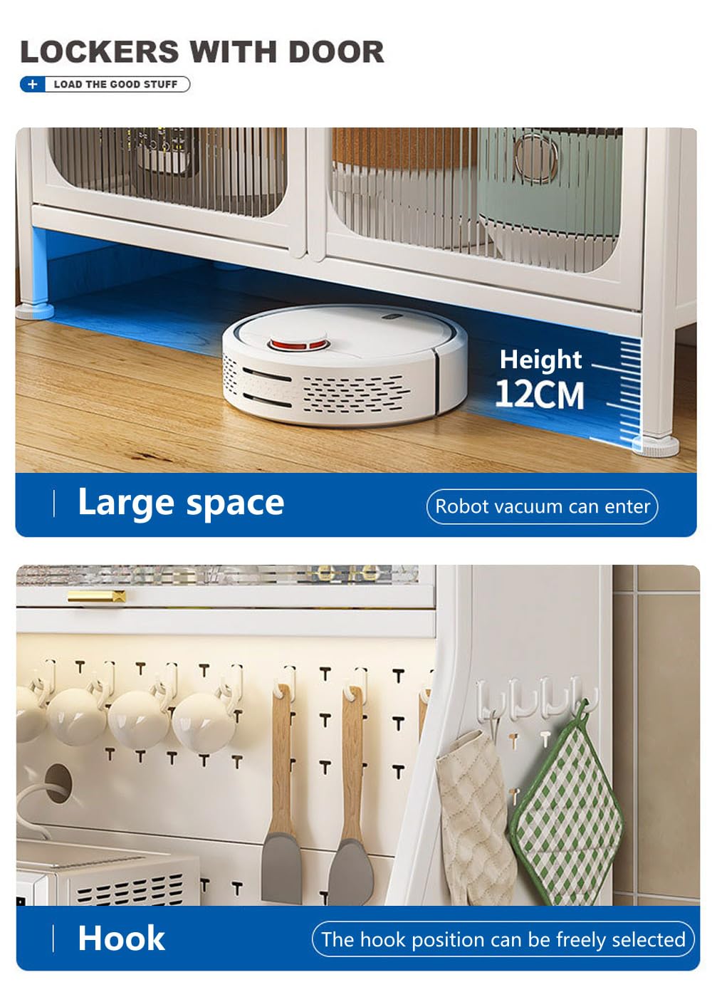 Mobile Dispensa Cucina, Credenza Cucina Alta, 86 x 36 x 164cm, con Rotelle con Gancio, Foro Per Cavi, Porta Magnetica 5 Piani Mobile Microonde, Adatto Alle Cucine, Nero