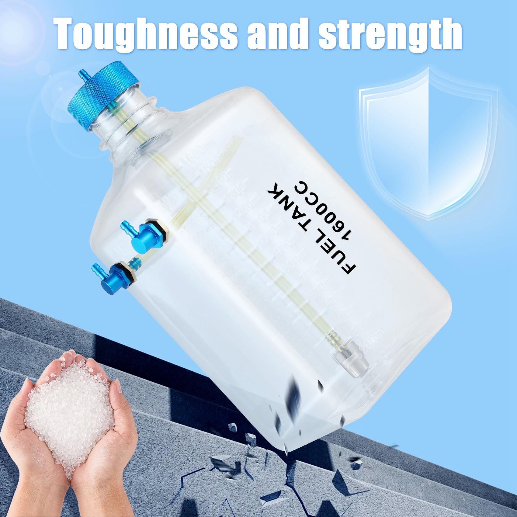 Kraftstofftank Benzin Transparente Plastikflasche 1600CC CNC für RC Gas und Nitro Flugzeug