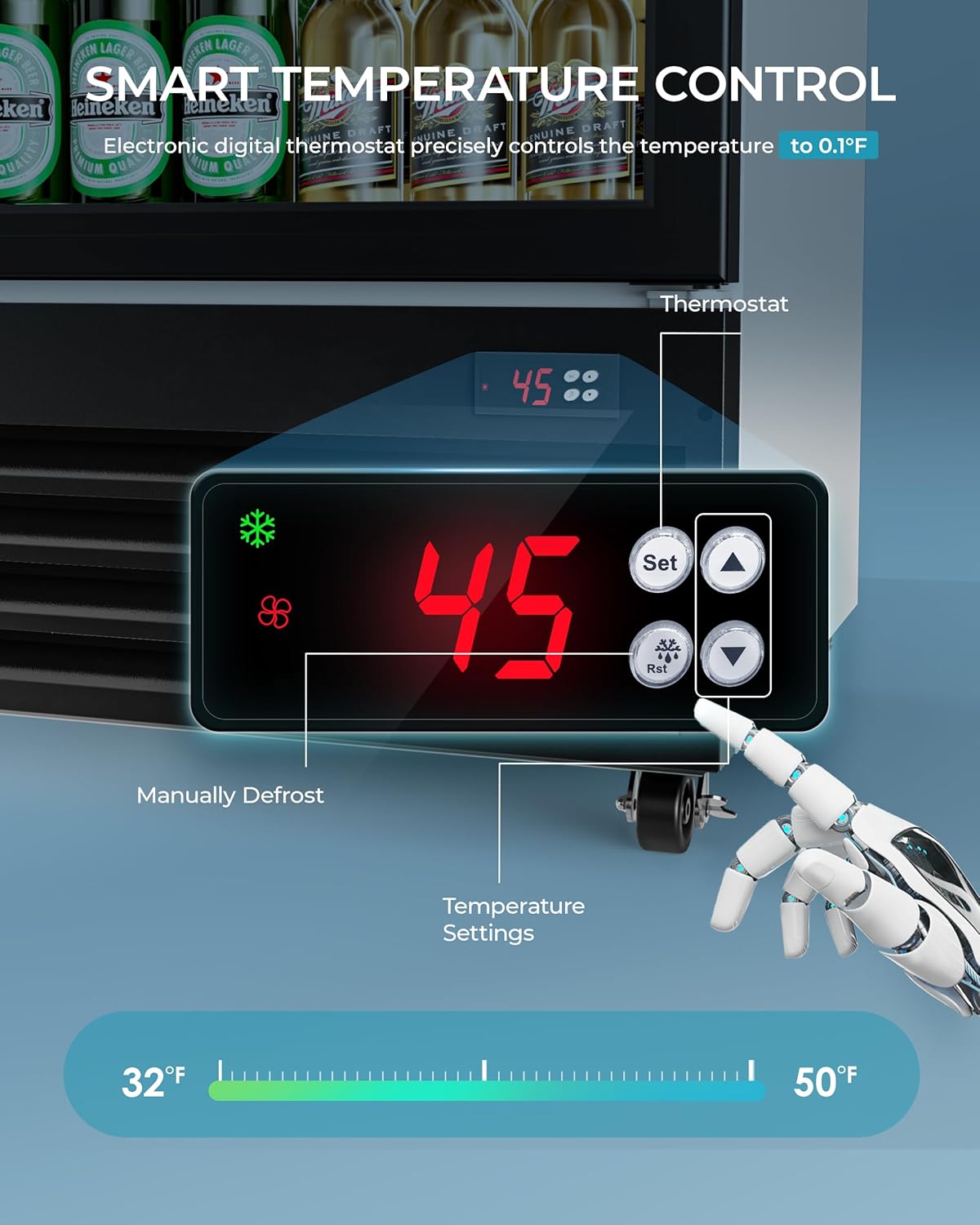 EUHOMY Commercial Display Refrigerator, 9 Cu.Ft Glass Door Merchandiser Drink Fridge with Soft LED Light Adjustable Shelves, Commercial Beverage Refrigerator for Bar, Restaurant, Cafe(Black)