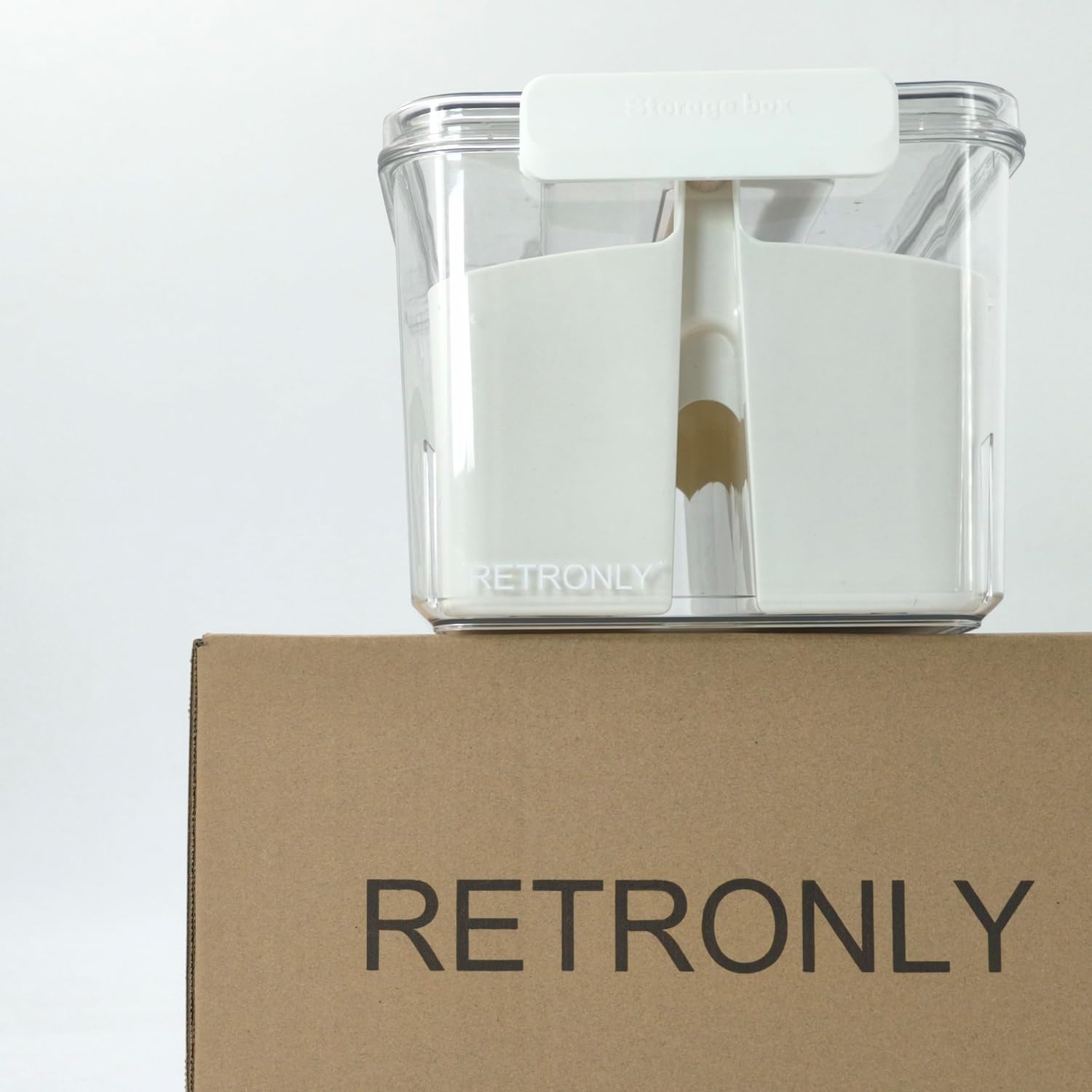 Art Craft Caddy with Lid - Art Supply Storage Organizer, Teacher Tool Box, Clear Craft Box for Kids(11'', Blue, 2in1 Set)