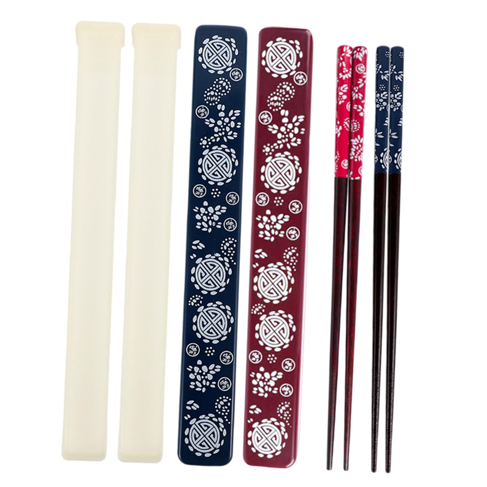 Toyvian 2sets Kit di Bacchette in Legno con Contenitori Bacchette per Sushi Stile Giapponese Antiscivolo per Uso Quotidiano e Viaggio