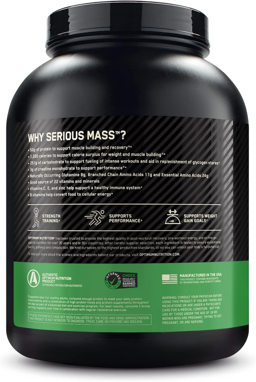 Optimum Nutrition Serious Mass, Weight Gainer Protein Powder...
