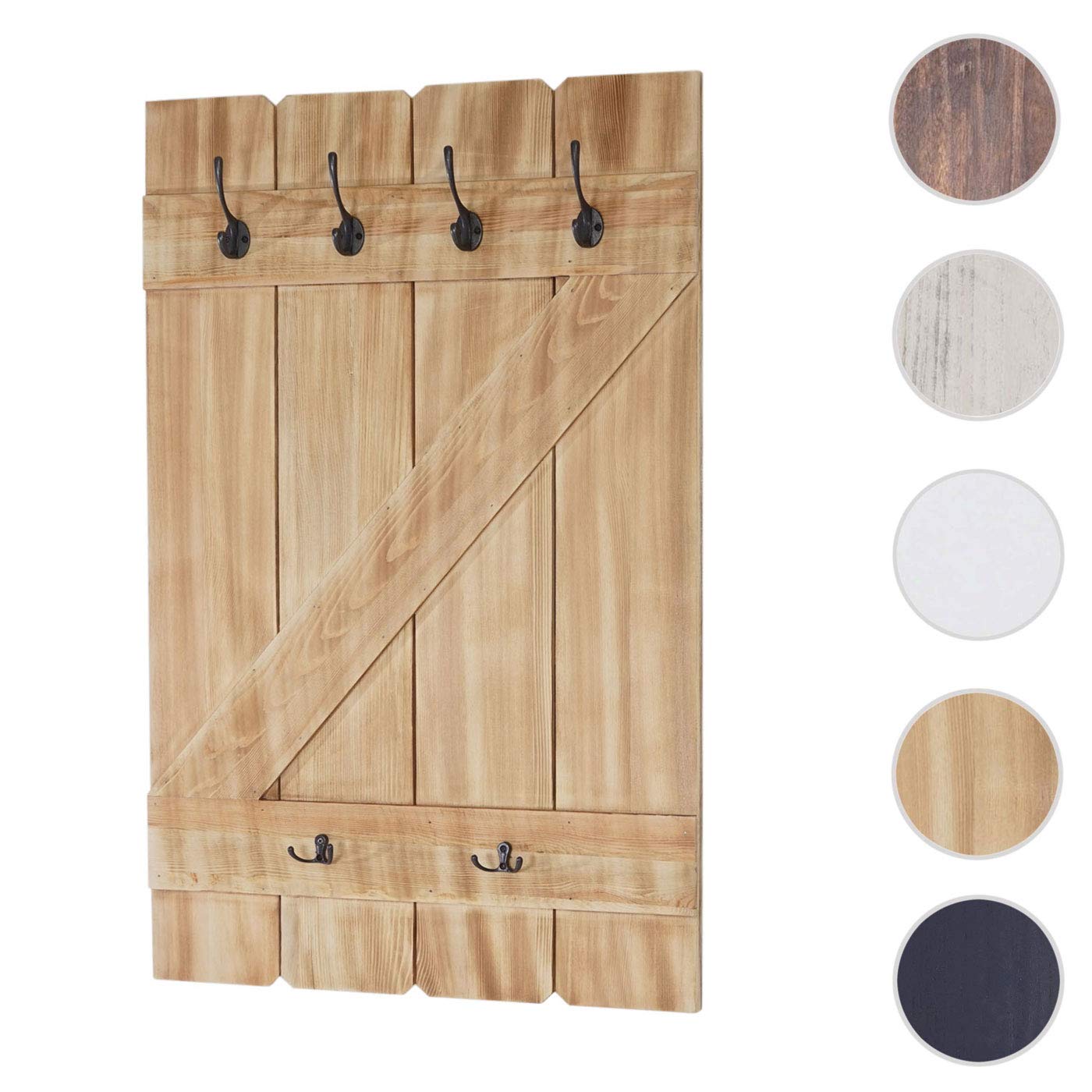 Mendler HWC-D13AM - Perchero de pared (6 ganchos, 91 x 60 cm), color pino | Perchero, Panel de perchero