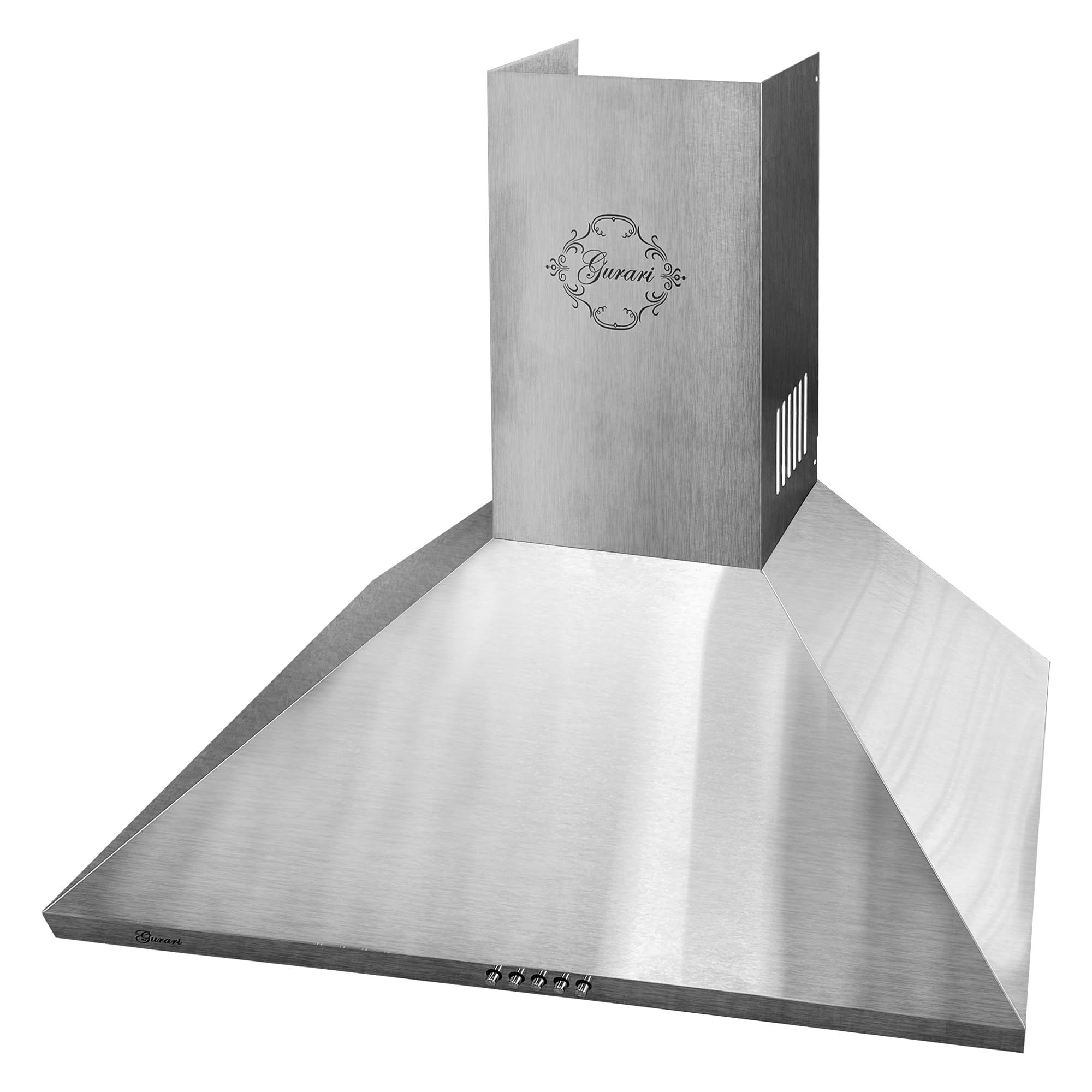 Gurari Hotte murale 90 cm inox GCH C 147 IS 90 • Hotte aspirante Hotte de Cuisine • 1000 m³/h • Éclairage LED • Évacuation extérieure & recyclage • 3 vitesses • Inox design