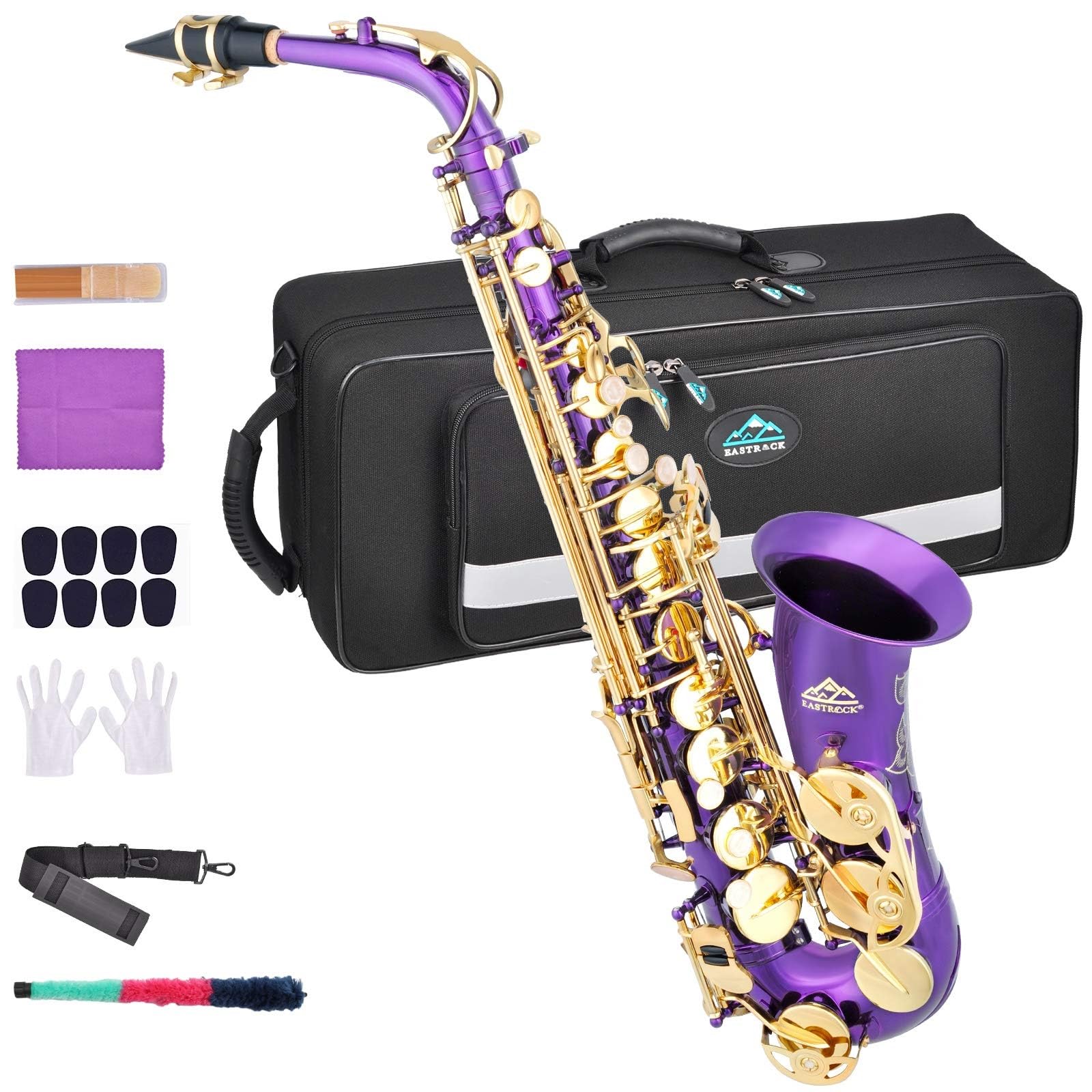 Amazon.com: EASTROCK E Flat Alto Saxophone Purple/Golden Sax for