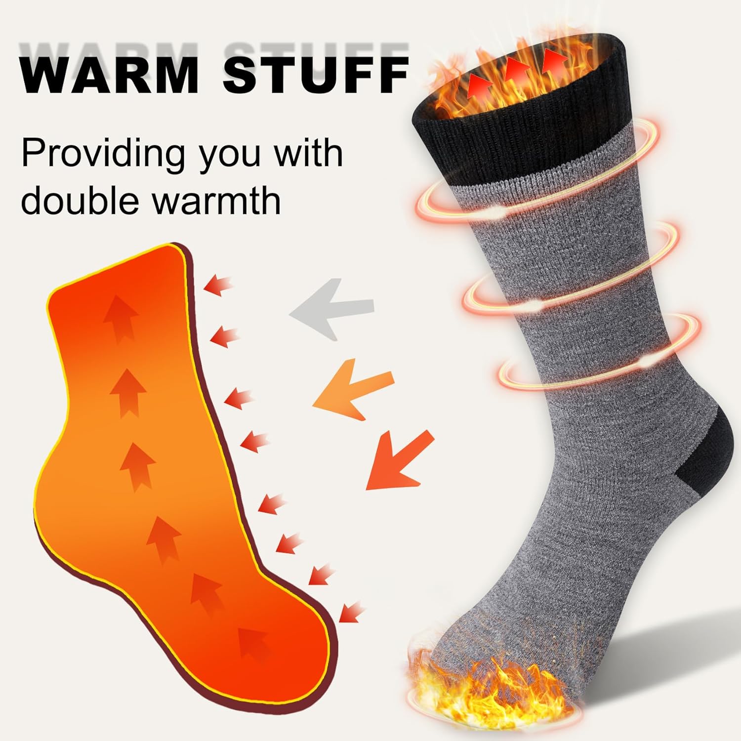 Thermal Socks for Men, Winter Warm Socks Mens for Cold Weather Extreme Temperatures - Image 5
