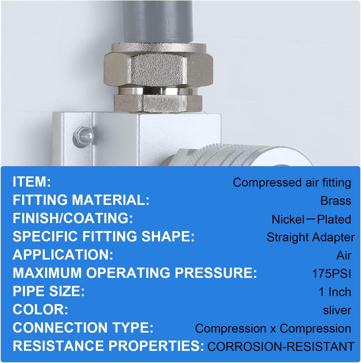 Air line kit Pipe tool parts 1" Inch MaxLINE Piping NPT Adaptor Fitting RapidAir Max Line M8004(Pack of 2)