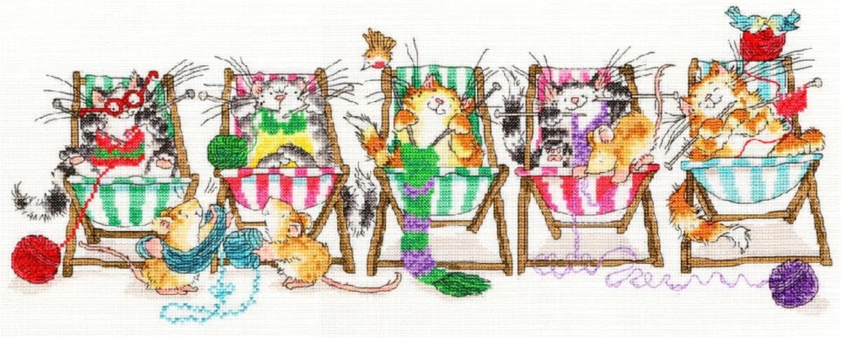 Bothy Threads Kitty Knit Counted Cross-Stitch Kit