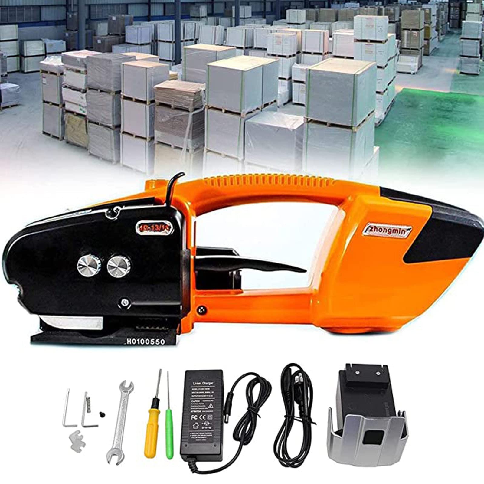 Portable Electric Strapping Machine Handheld Hot Melting Strapping Machine Automatic Strapping Banding Machine,for Rechargeable Strapping Tool with 13-16Mm Pet/PP Band Width,Blue