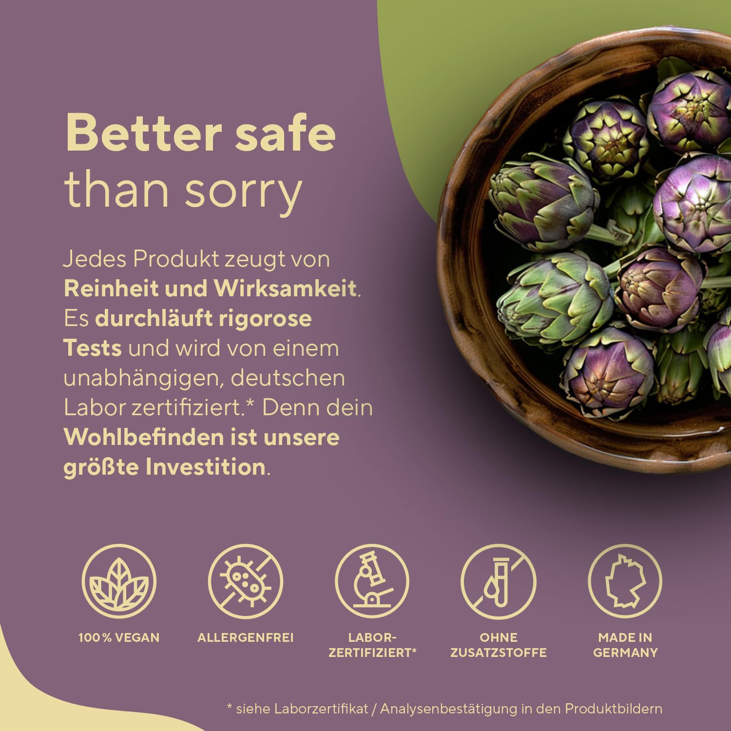 Artischocken Kapseln Hochdosiert – 2400 mg pro Dosis – 60 mg Cynarin – 28.800 mg Artischocke – 12:1 Extrakt – 300 vegane Kapseln – Laborgeprüft – Made in Germany – TRUE NATURE®