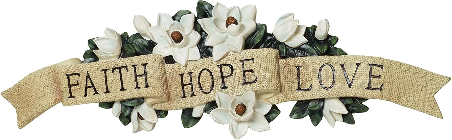 Touch of Class Magnolia Faith Hope Love Small Wall Accent Sculpture