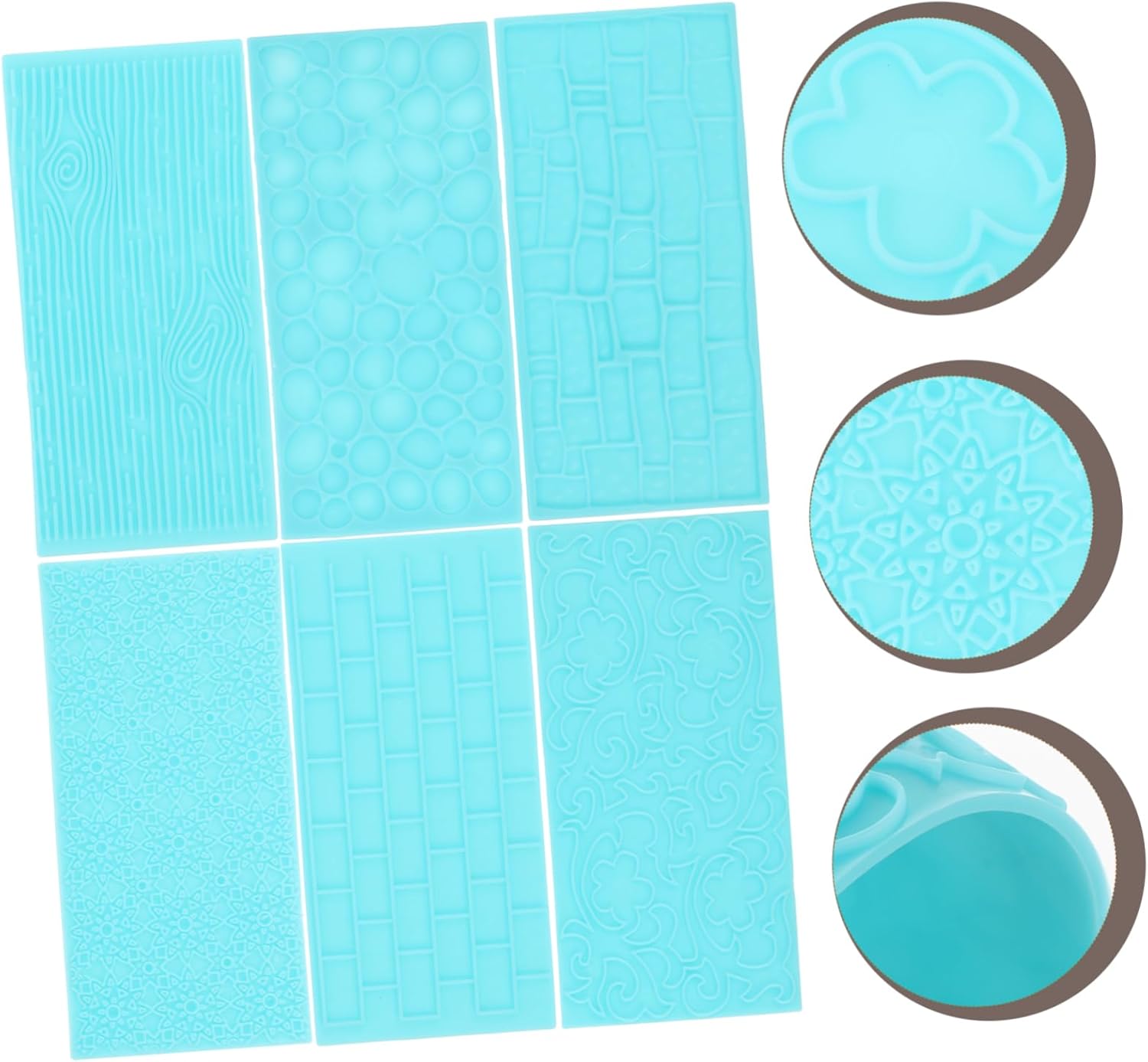 PLAFOPE 6pcs Clay Texture Mats for Pottery DIY Embossing Mats Pottery Tools Polymer Clay Tools