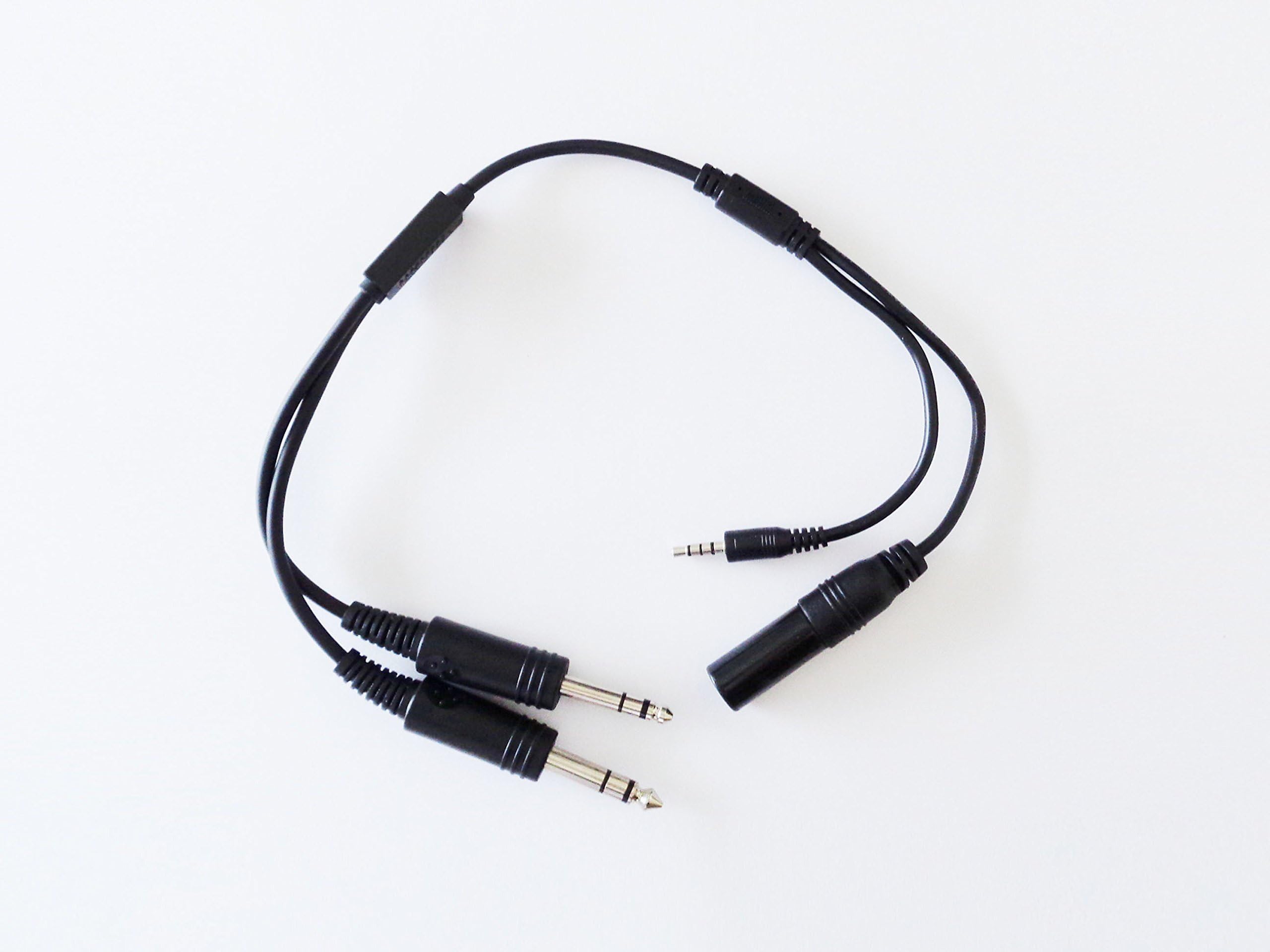 Helicopter to General Aviation adapter with auxiliary male 3.5 mm plug for android phone