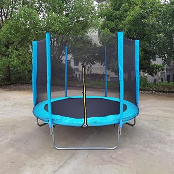 Round Trampoline Safety Net, Replacement Enclosure Net, with Double-Headed Zipper, Protection Buckles, Enhanced Hook