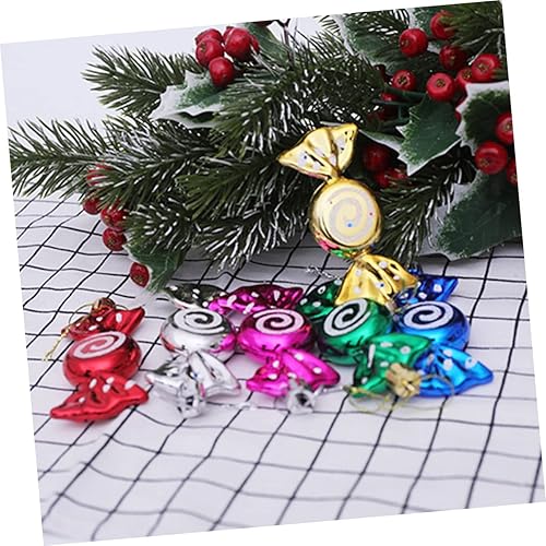 Miniatura 5 de ABOOFAN 6 adornos colgantes de bastón de caramelo de menta con purpurina para decoración de árbol de Navidad, vacaciones, hogar, fiesta