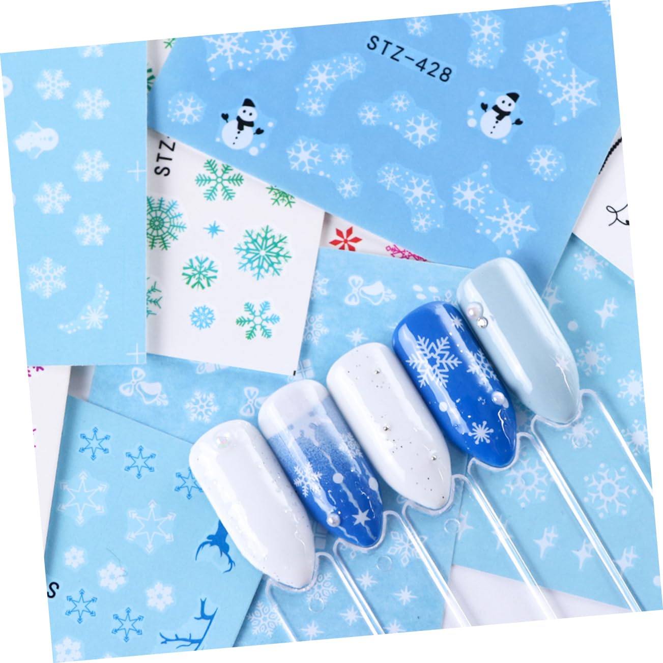 minkissy 90piezas Pegatinas De Uñas Para Decoración Navideña Calcomanías Autoadhesivas Para Manicura Diseño Creativo y Duradero Para Fiestas y Eventos