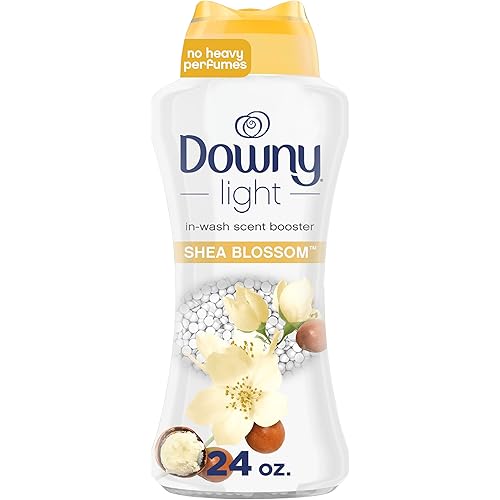 Downy Light Laundry Scent Booster Beads for Washer, Shea Blossom, 24 oz, with No Heavy Perfumes