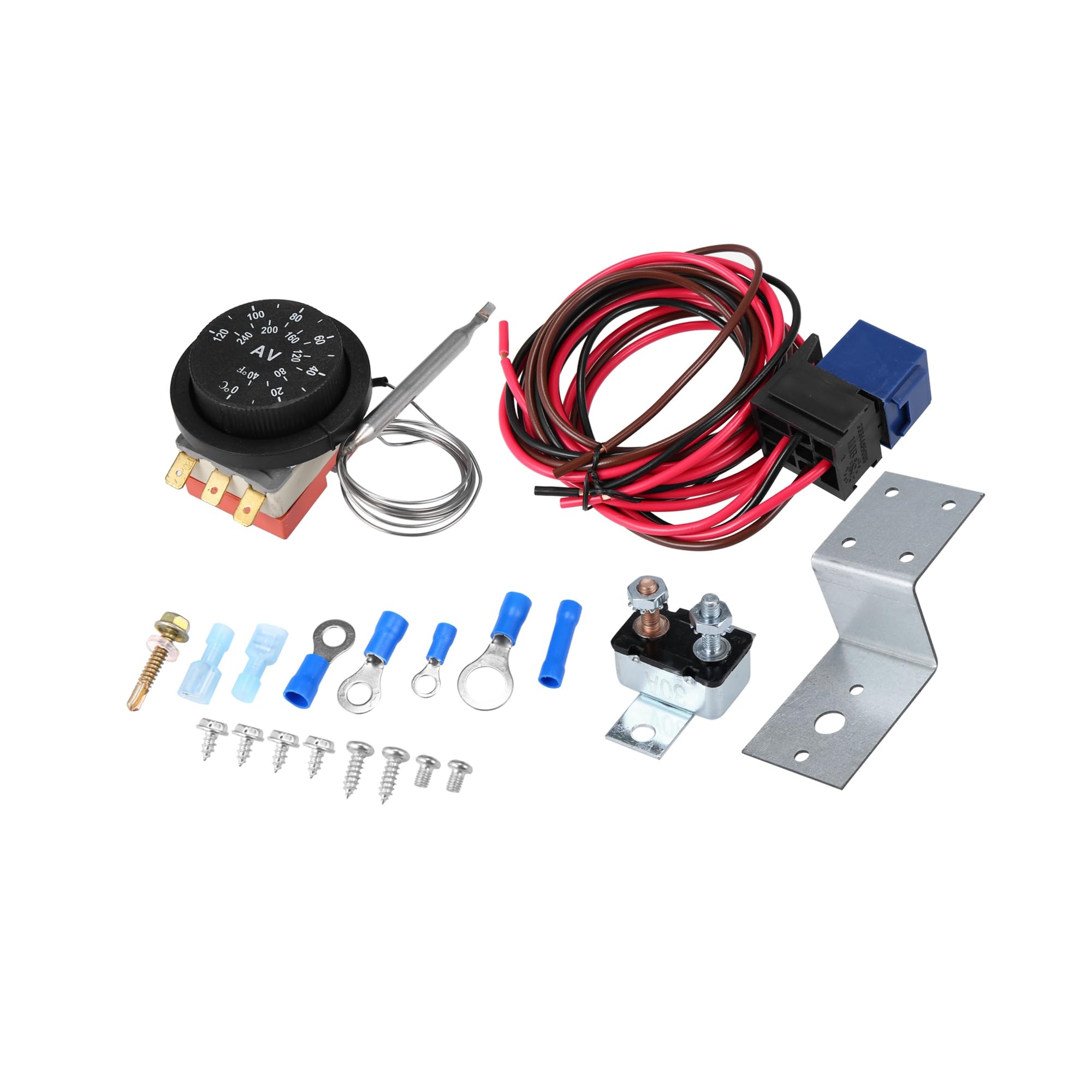 A ABSOPRO 12V Eléctrico Radiador Ventilador Termostato Controlador Cableado Relé Kit Reemplazo de artículo