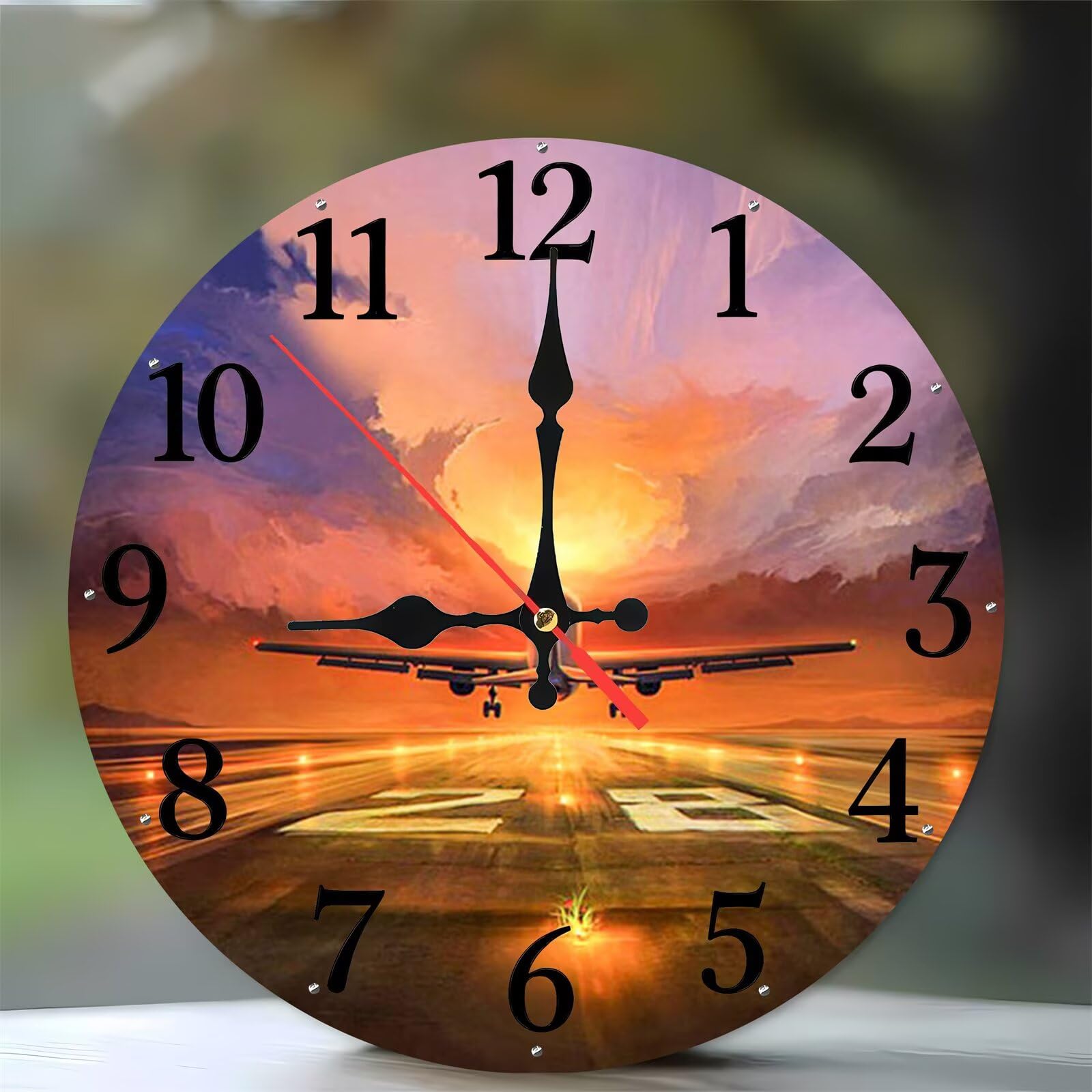 Horloge murale silencieuse sans tic-tac en bois de 35 cm pour chambre et salon