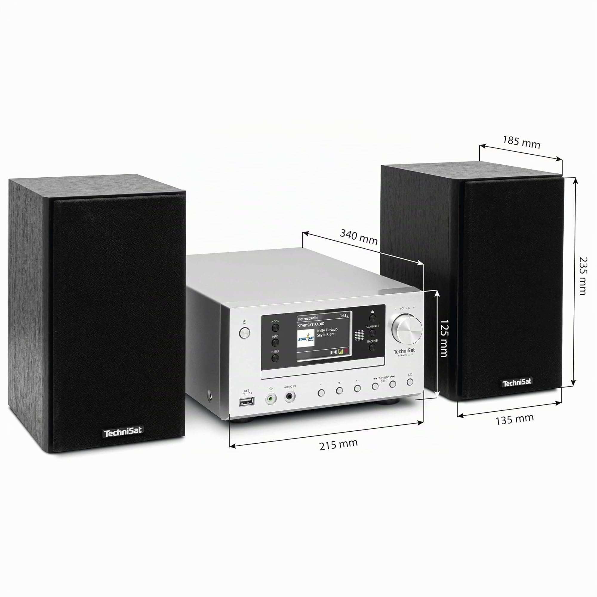 TechniSat VIOLA 710 CD IR Impianto Hi-Fi compatto radio Internet DAB+ FM lettore CD Bluetooth 2x20W RMS