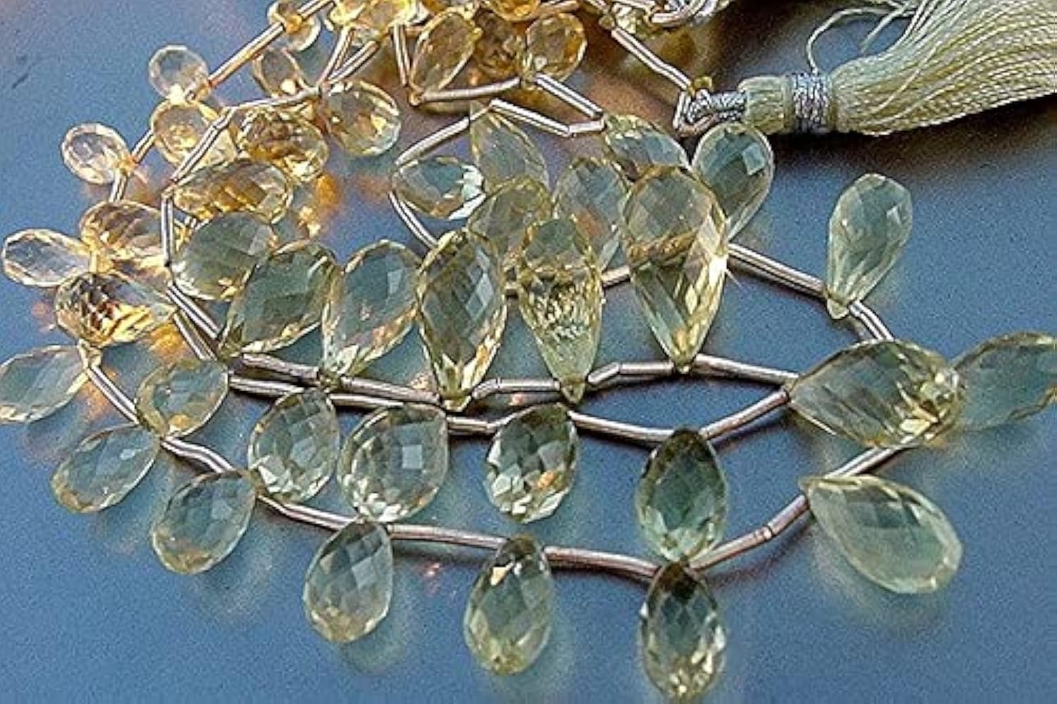 Quartz Citron perles briolettes gouttes pierres naturelles pour bijoux DIY en fil