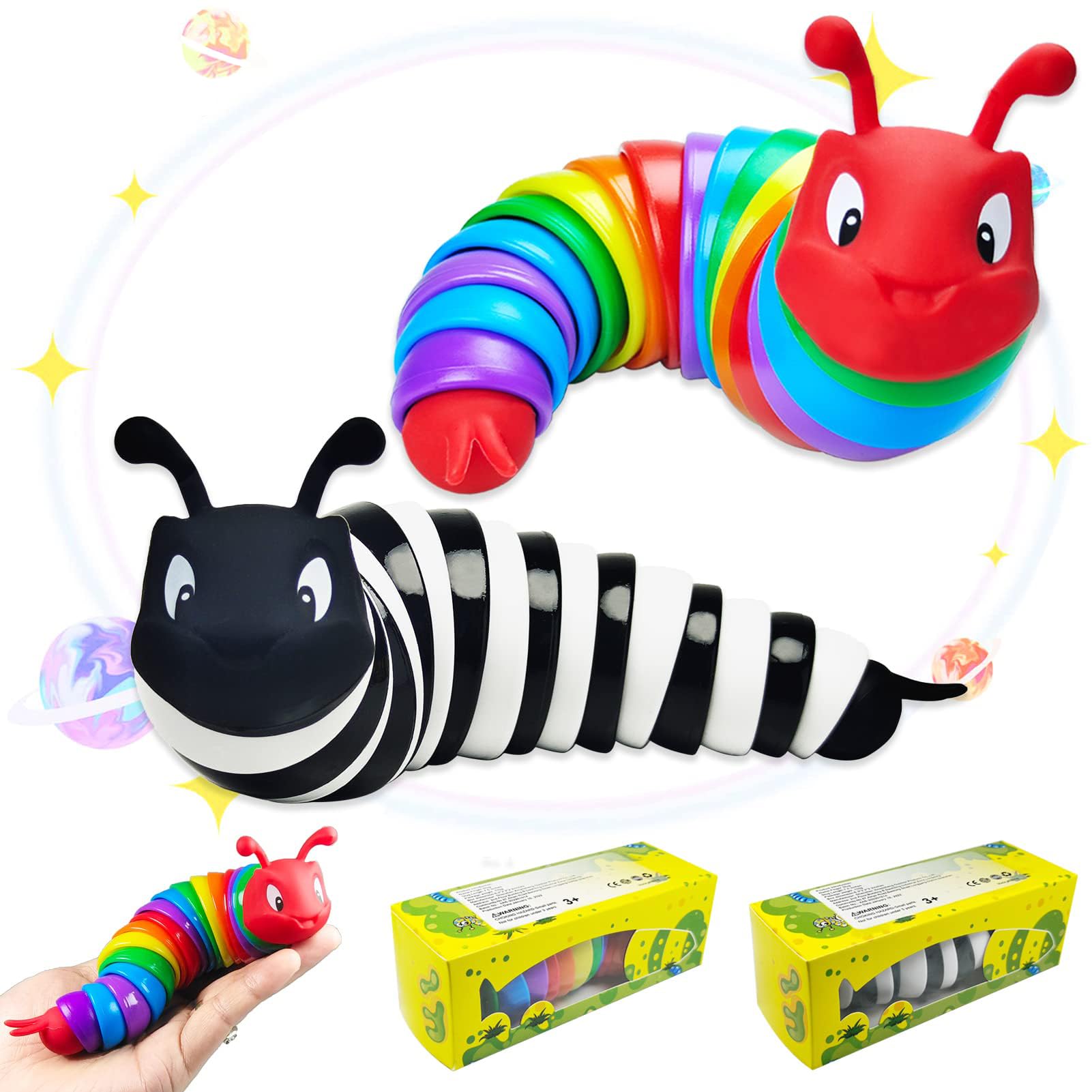 Photo 1 of ***BUNDLE***NO RETURNS(2 packs) Fidget Slug-Slug Fidget Toy for Kids and Adults, 2 pcs Cute Autism Sensory Slug Toys for Autistic Kids, Fidget Slug Toys - Builds Wrist Strength and Relieves Stress, Great Gift for ADHD (F)