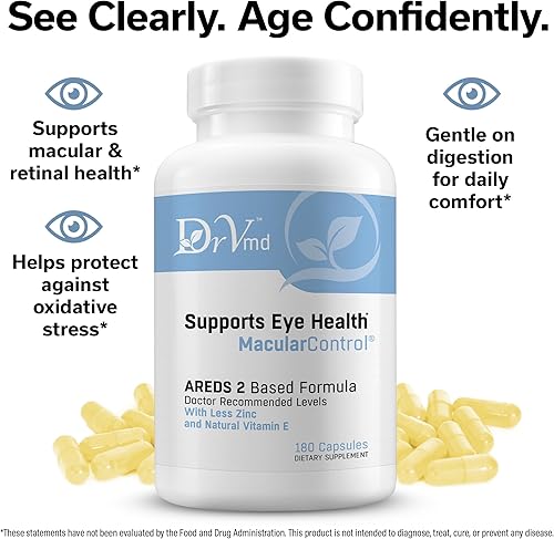 Miniatura 6 de Control macular  AREDS 2 Vitaminas para la salud ocular con luteína y zeaxantina (suministro para 3 meses)  Formulado por médicos con 25 mg de zinc,