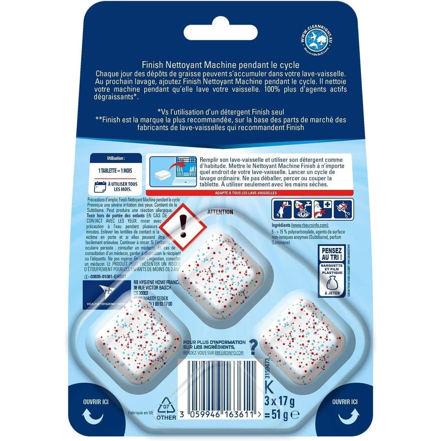 Finish Finish Detergente lavatrice durante il ciclo – Set di 4