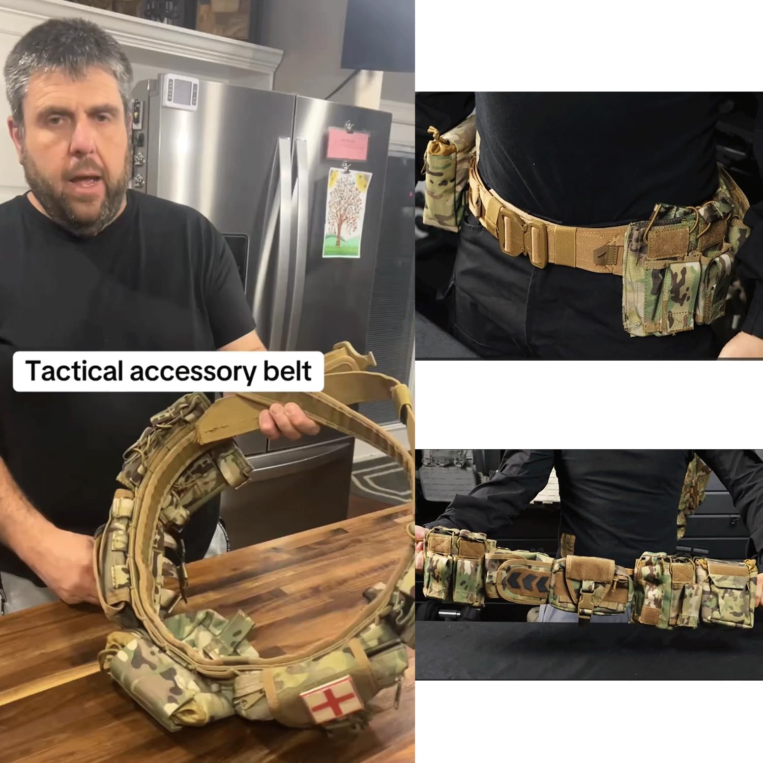 YAKEDA Tactical Battle Belts for Men- Quick Release Trigger Airsoft Belt Heavy Duty Belts with Pouches 7 PCS