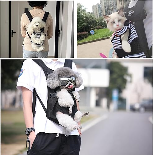 Miniatura 2 de Mochila transportadora de mascotas, mochilas para transportar perros delanteros, mochila ajustable para mascotas, bolsa de viaje, patas afuera,